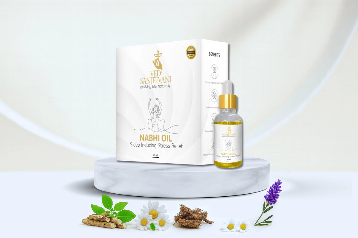 Struggling with Sleepless Nights? Discover the Ayurvedic Magic of Nabhi Oil! - Ved Sanjeevani Ayurvedic Wellness