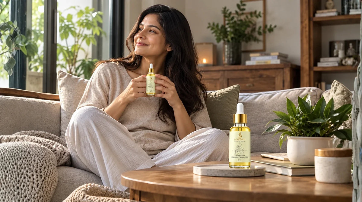 Digestion Support Nabhi Oil: An Ayurvedic Gut Health Routine - Ved Sanjeevani