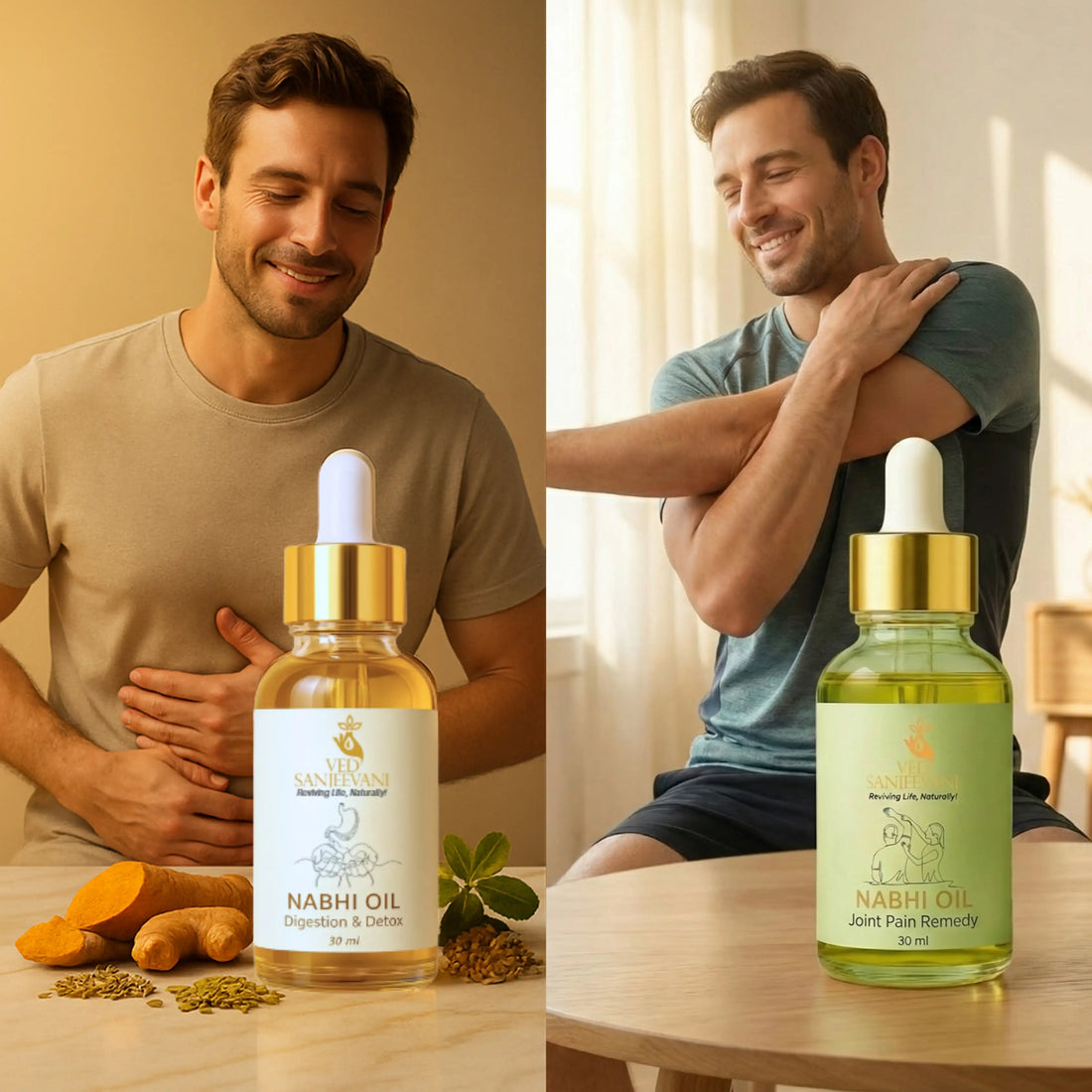 COMBO of Digestion Detox &amp; Joint Pain Relief – Ayurvedic Nabhi Oils for Digestive Wellness &amp; Joint Support - Product Benefits and Ingredients