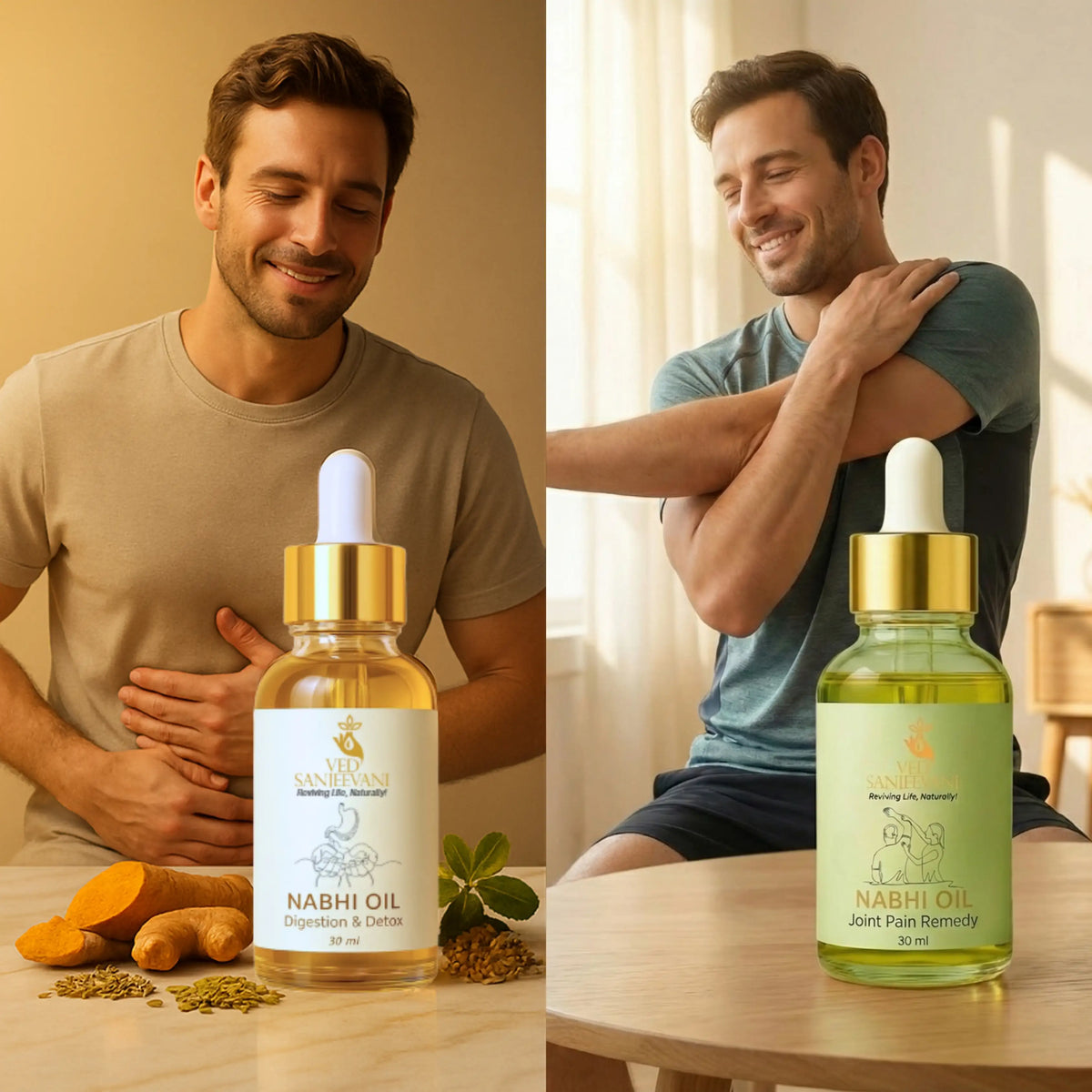 COMBO of Digestion Detox &amp; Joint Pain Relief – Ayurvedic Nabhi Oils for Digestive Wellness &amp; Joint Support - Product Benefits and Ingredients