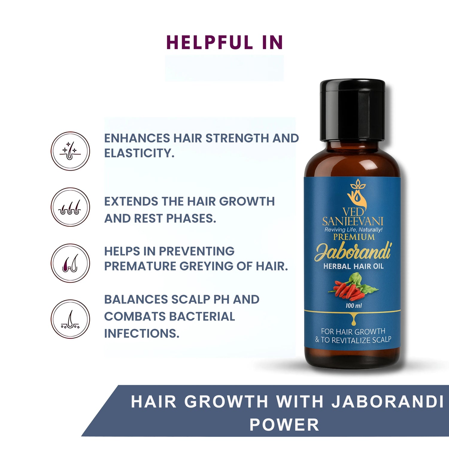 Premium Jaborandi Herbal Hair Oil –for Rapid Hair Growth