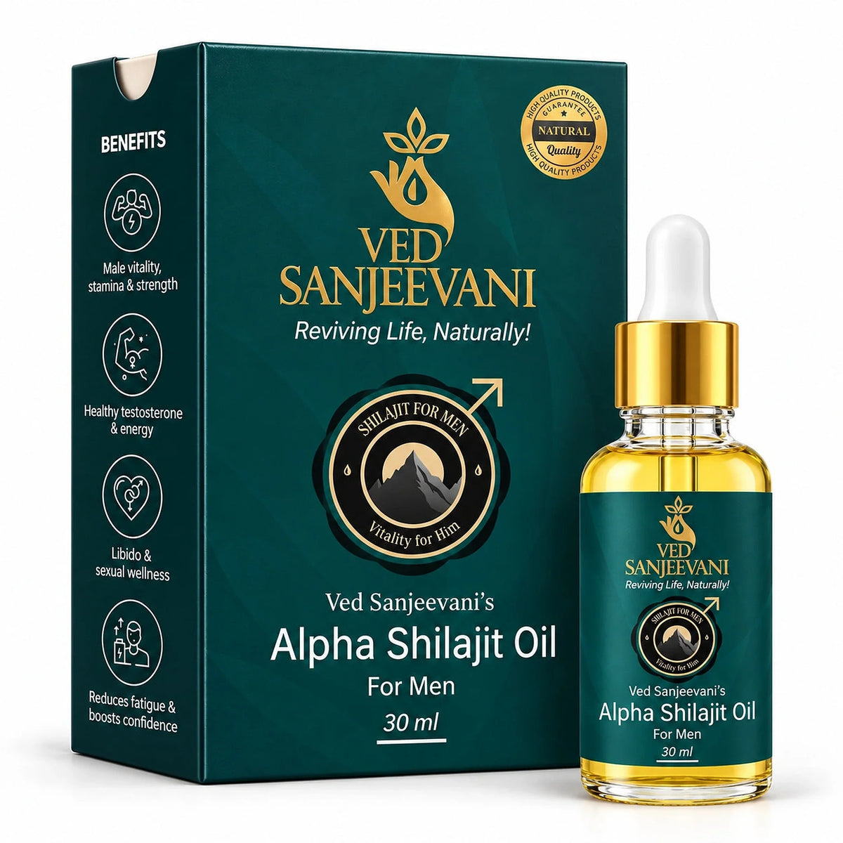 Alpha Shilajit Oil 30 ml - box and bottle