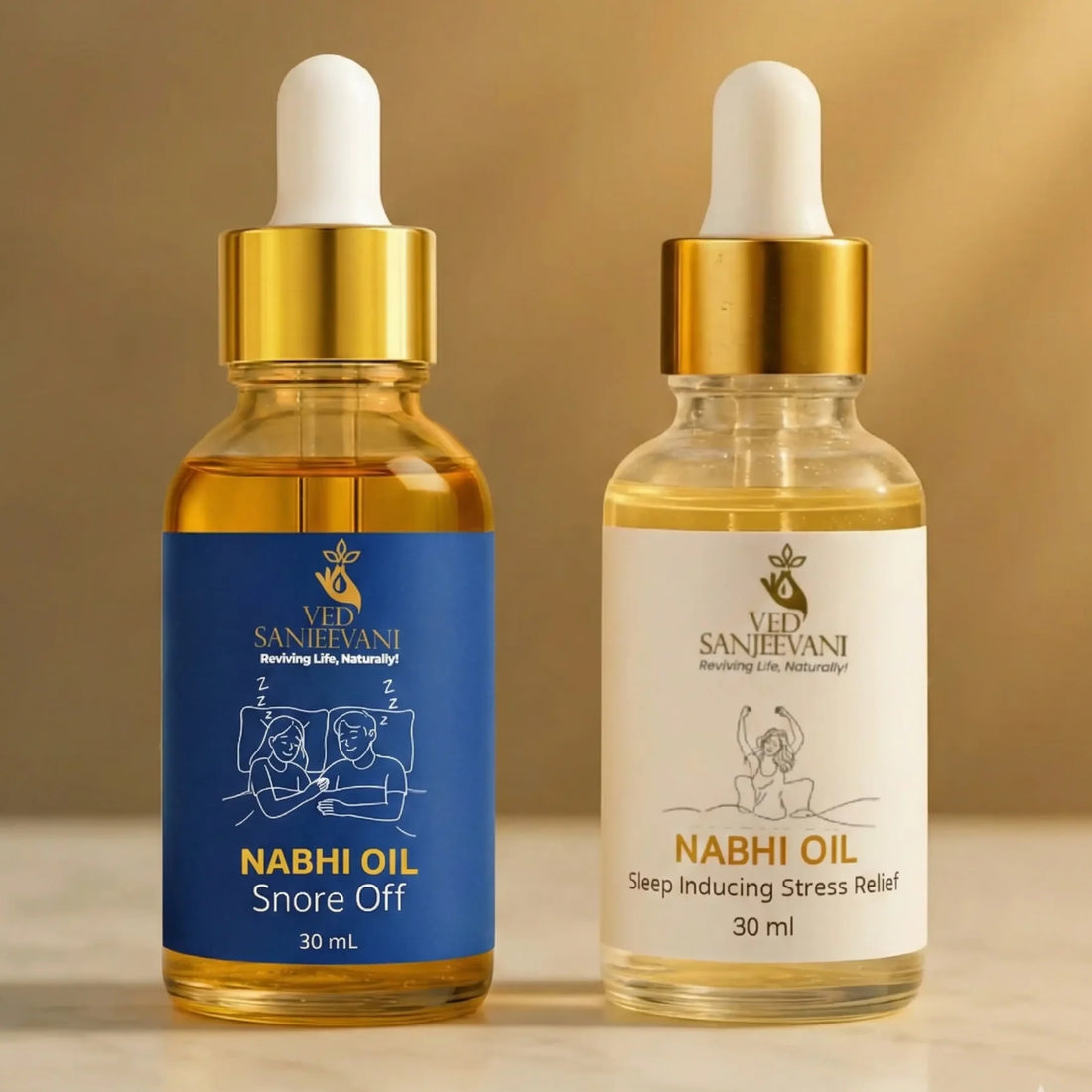 COMBO of Sleep Inducing &amp; Snore Off – Ayurvedic Nabhi Oils for Restful Sleep, Calm &amp; Breathing Support - Ved Sanjeevani Ayurvedic Product