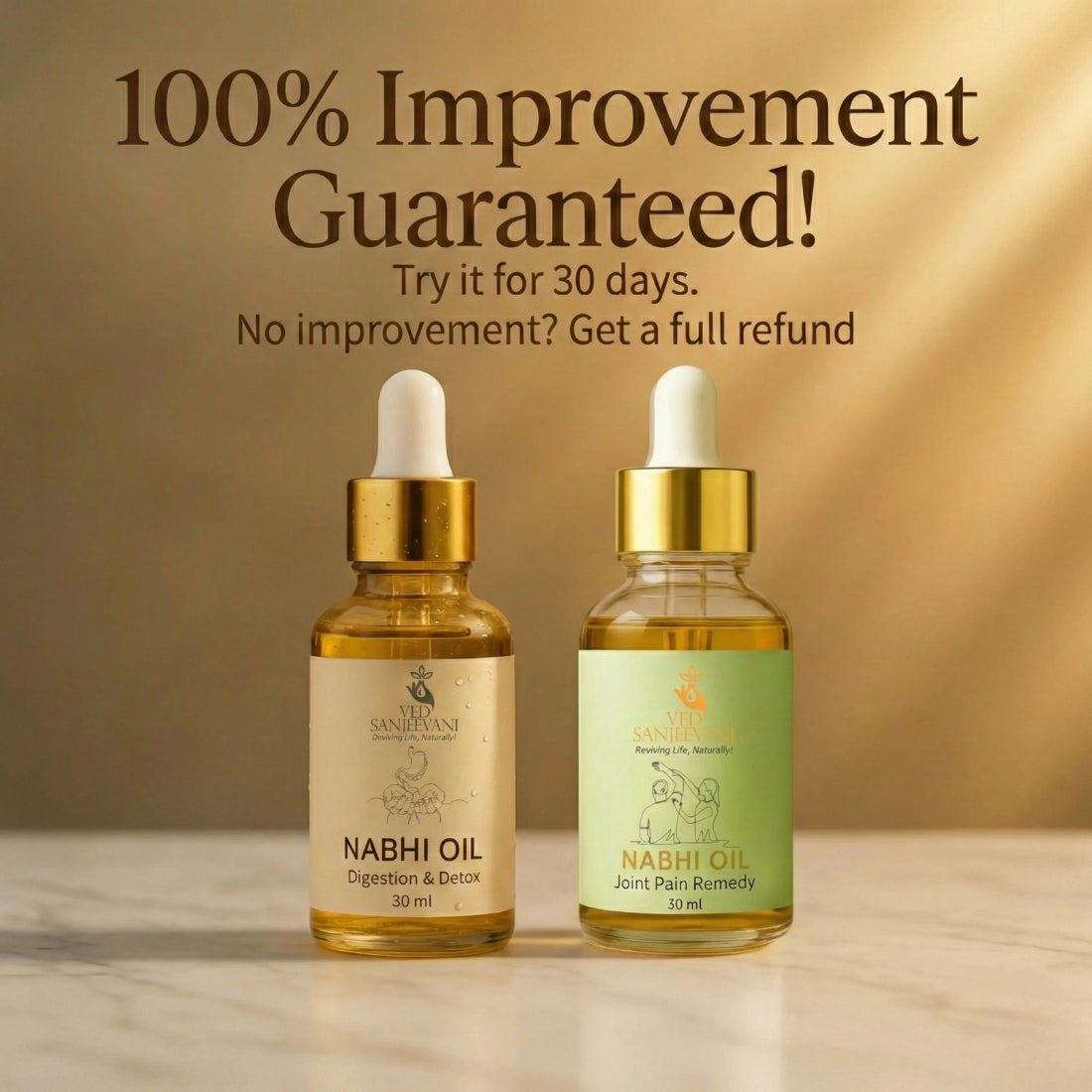 COMBO of Digestion Detox &amp; Joint Pain Relief – Ayurvedic Nabhi Oils for Digestive Wellness &amp; Joint Support - Ved Sanjeevani Ayurvedic Product